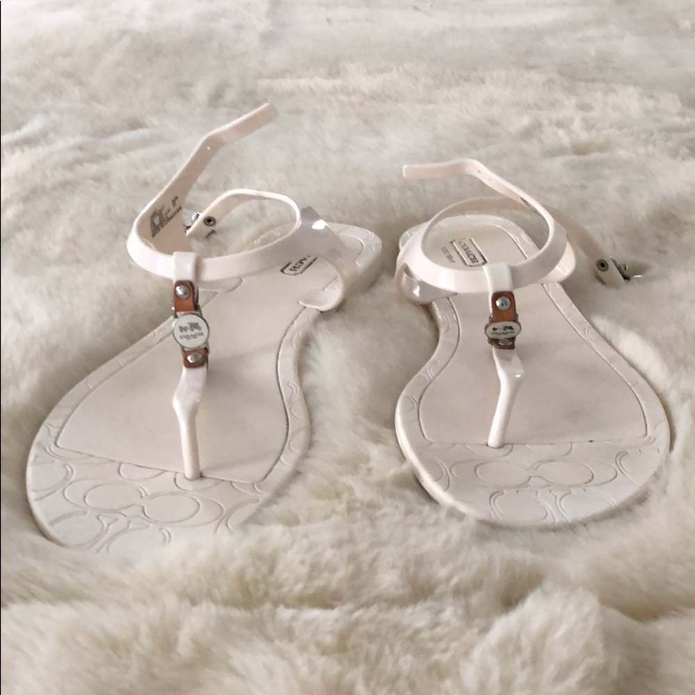 White coach sandals